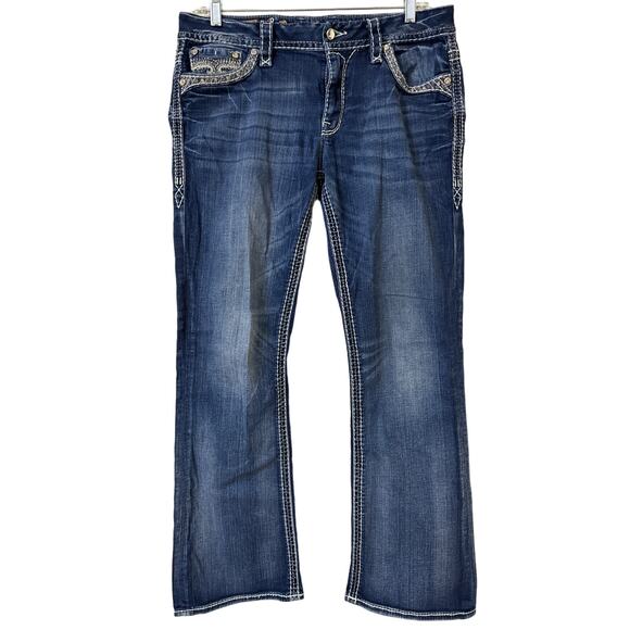 Rock Revival Glade, Easy Boot, Size 31 Well Loved! Tearing On Left Back Pocket - Picture 2 of 9